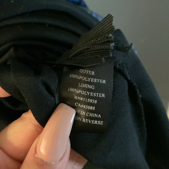 Lovely girl vintage y2k babydoll crossover midi blue and Black Floral Dress - Picture 4 of 5